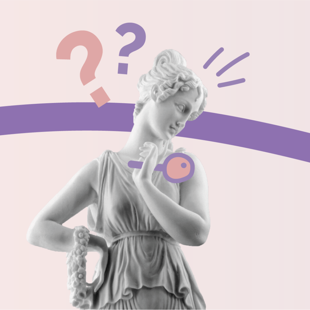 Statue grec illustrant une consultante réalisant un diagnostic